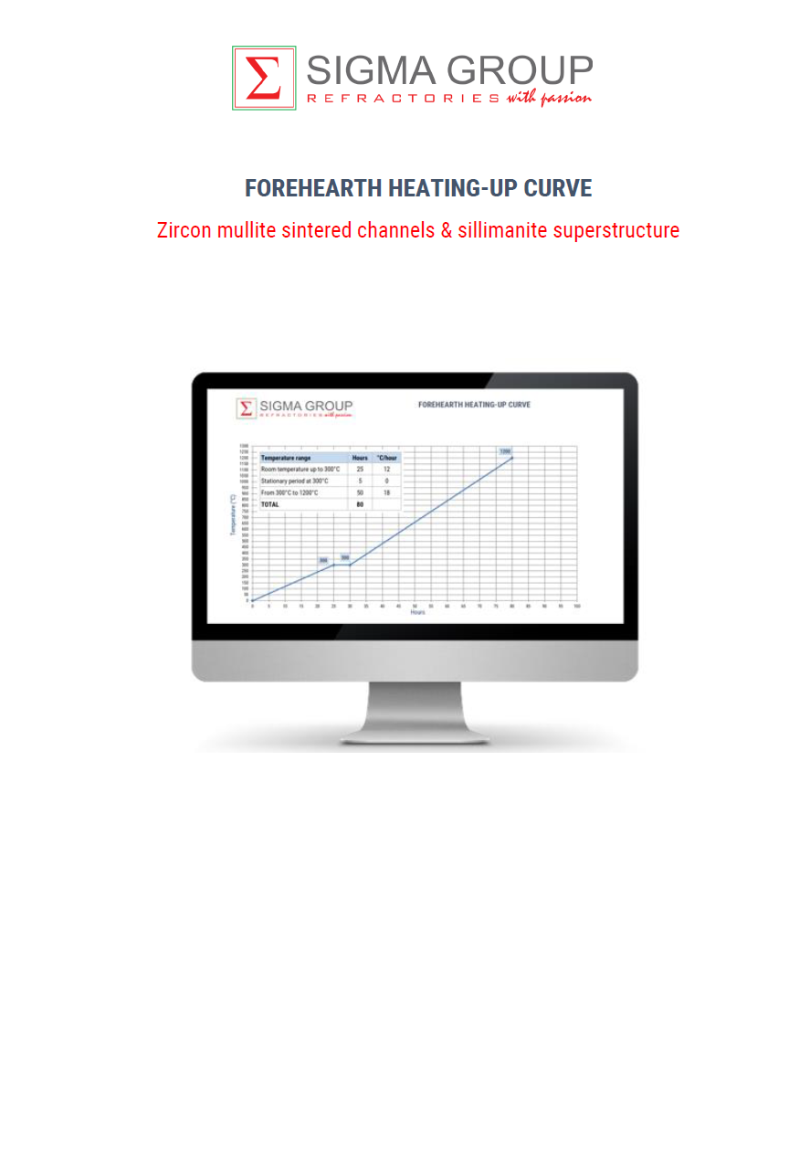 ISITMA EĞRİSİ FOREHEARTH - Zirkon mulit sinterlenmiş kanallar ve sillimanit üst yapı